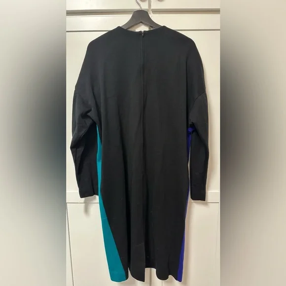 NWT Vintage Leslie Fay Colorblock Dress with Gold Button Accents - Picture 9 of 11